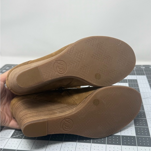 Lucky Brand Brown Lace Up Wedge Boots sz 7.5 (SHVOWK) - Picture 7 of 9